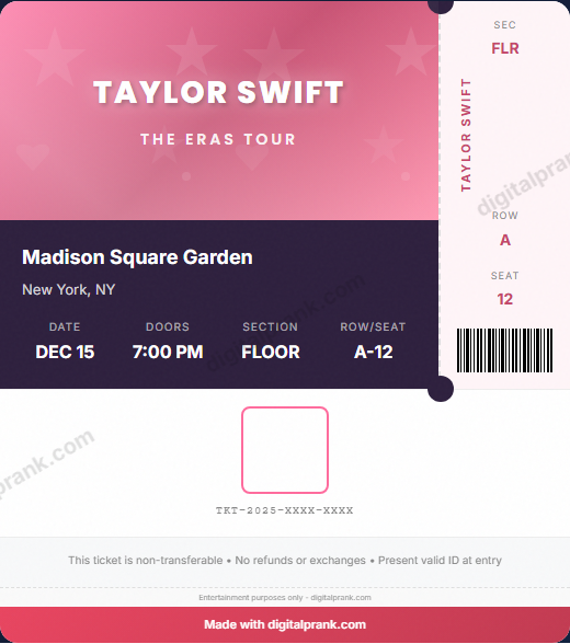 Custom Concert Ticket