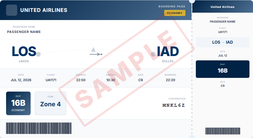 Editable Plane Ticket