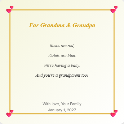 Grandparent Announcement Generator
