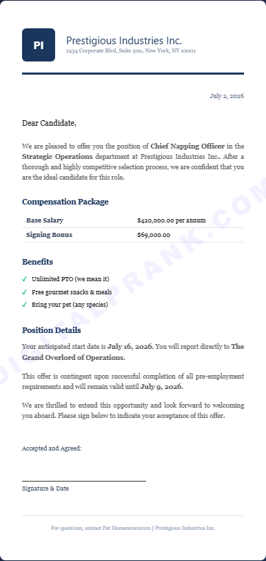 Job Offer Generator