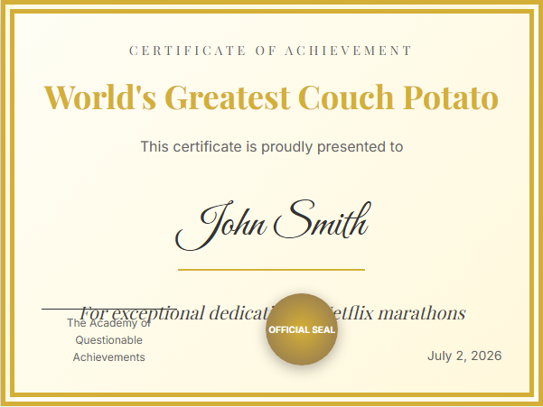 Personalized Award Certificates